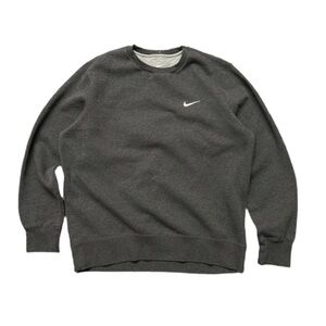 Nike Gray Vintage Style Swoosh Crewneck Sweatshirt Mens L